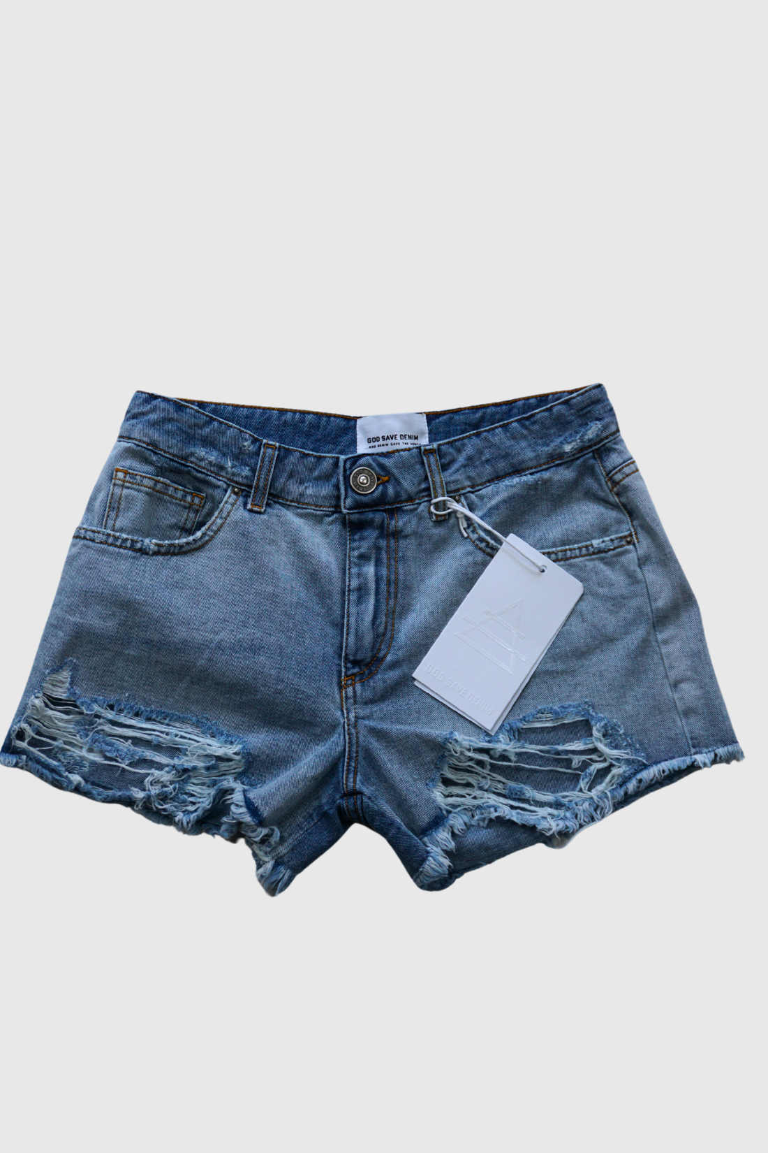 Shorts jeans con strappi