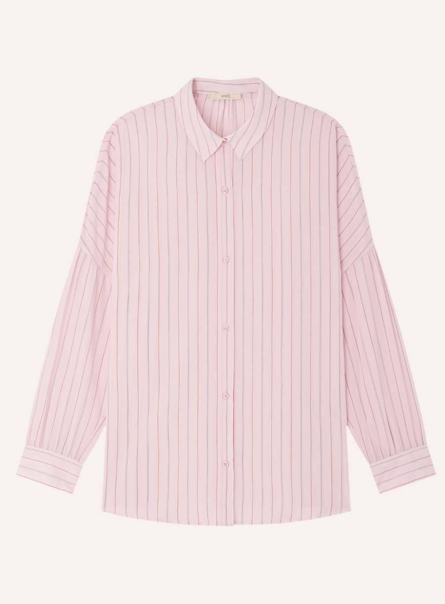 Camicia rosa a righe
