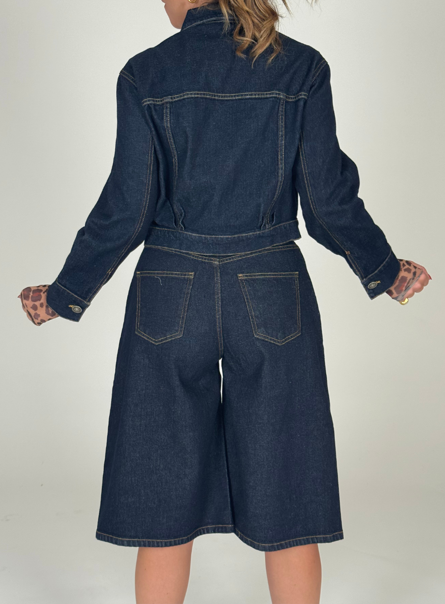 Giacca crop di jeans