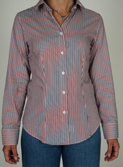 Camicia a Righe Rosso Blu