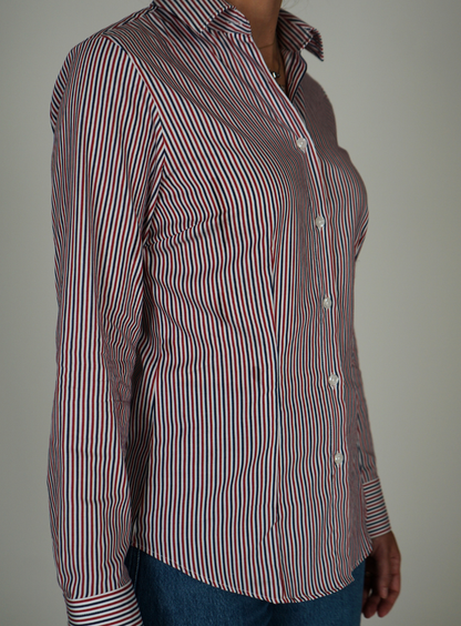 Camicia a Righe Rosso Blu