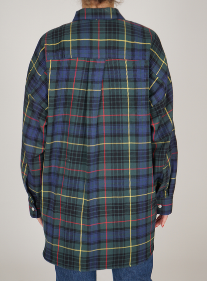 Camicia Scozzese Verde Navy