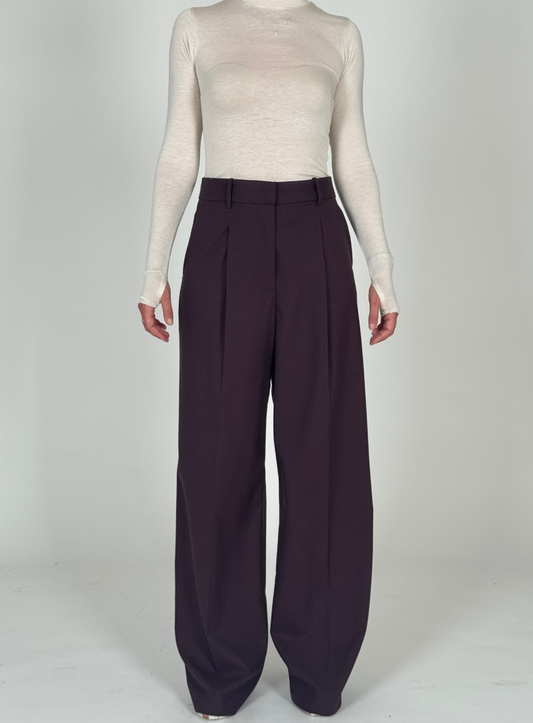 Pantalone vinaccia a vita alta