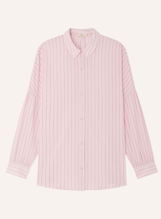 Camicia rosa a righe