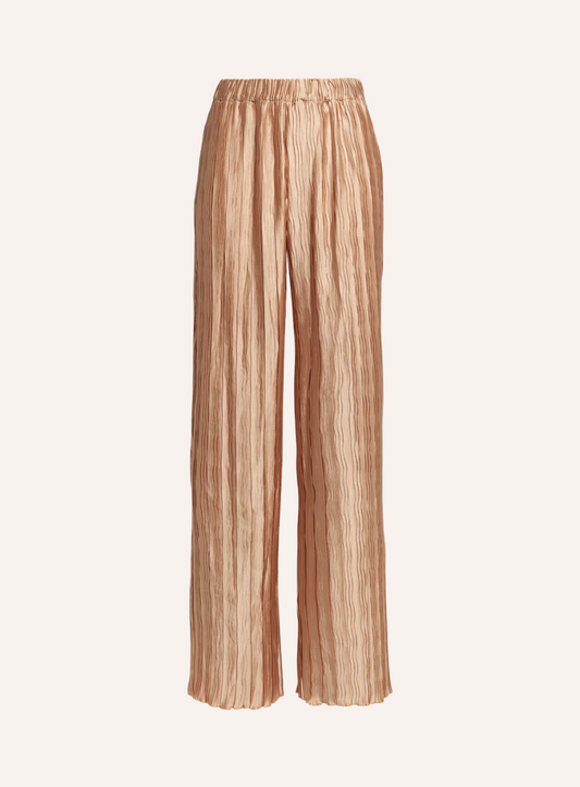 Pantalone plissé dorato rosa