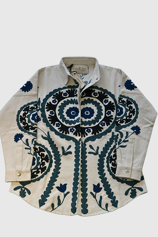 Giacca camicia ricamata